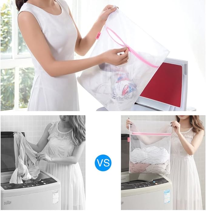 GOGOODA 7Pcs Mesh Laundry Bags for Delicates with Premium Zipper, Travel Storage Organize Bag, Clothing Washing Bags for Laundry, Blouse, Bra, Hosiery, Stocking, Underwear, Lingerie