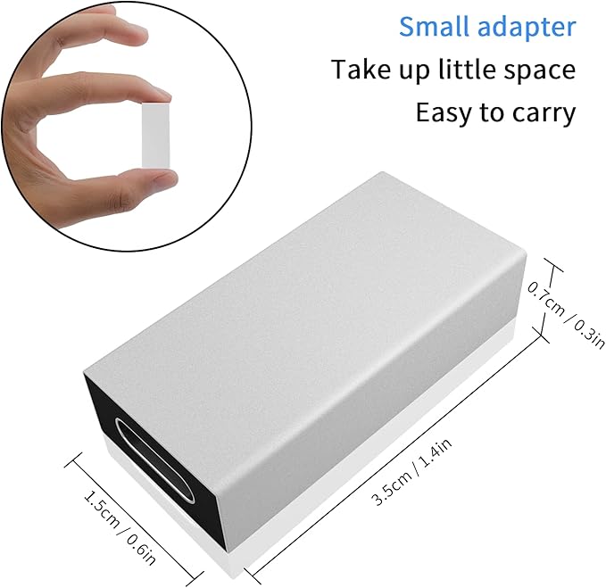 Duttek USB C Female to USB A Female Adapter, Bi-Directional Type A to Type C OTG Adapter Converter Support 5 Gbps Data Sync and Charging for Laptop, PC 2 Pack (Silver)