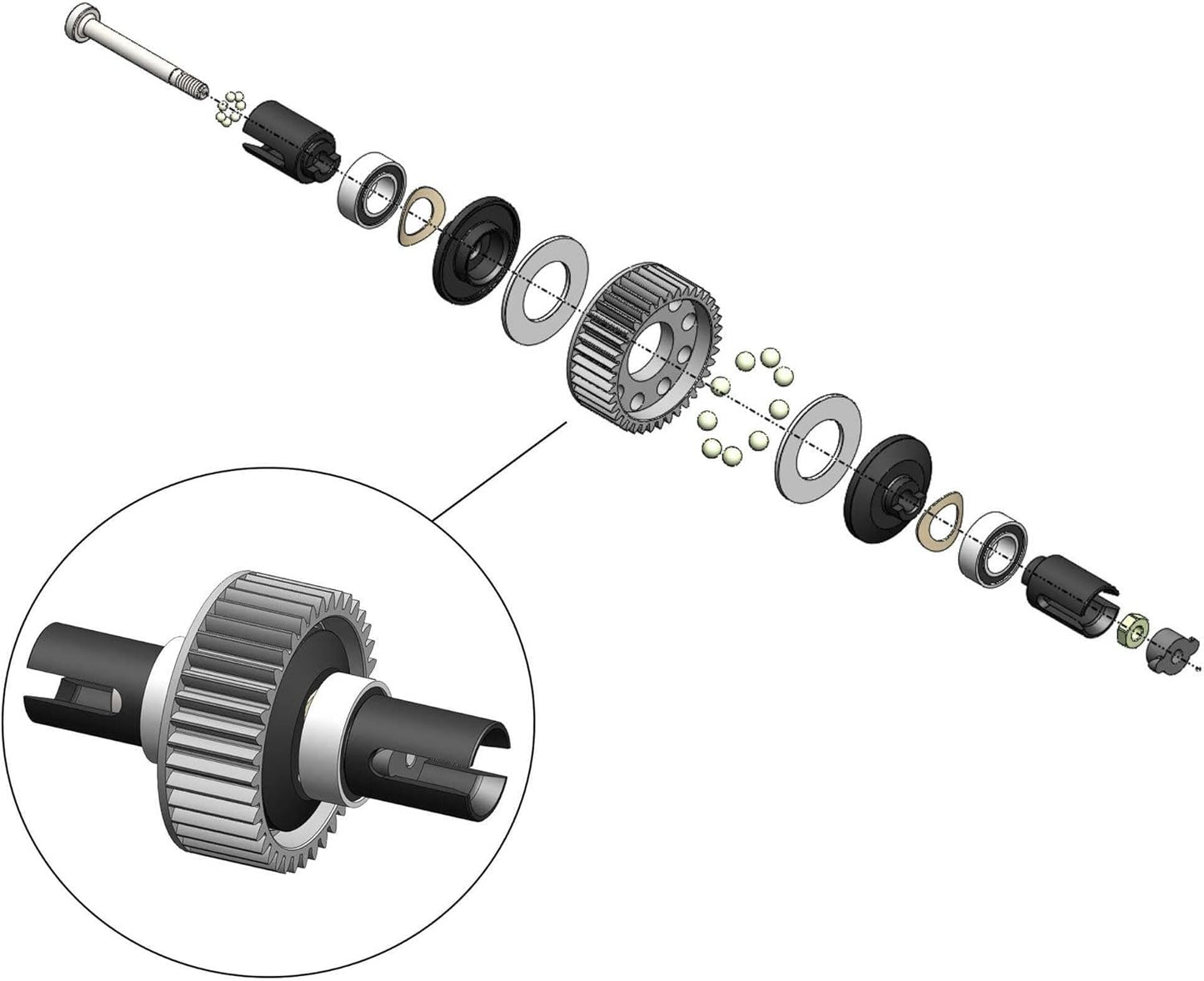 MIP Ball Diff Kit for Losi Mini-T 2.0 Mini-B, MIP20090 Electric Car/Truck Option Parts