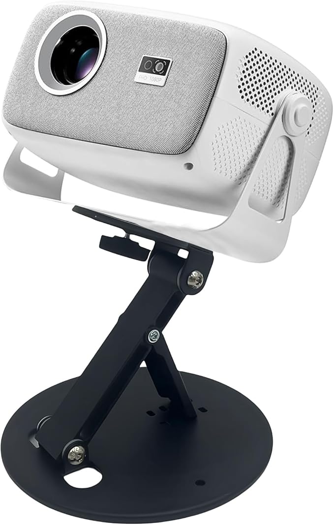 Projector wall Mount, Projector Stand Desktop and Ceiling Bracket with 1/4-Inch Screw, Adjustable 180-Degree Rotation, Dual Universal Joints, Stable Triangular Structure (Load-Bearing)