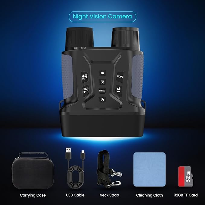 Night Vision Binoculars for Adults & Kids - 4.5'' Screen Infrared Night Vision Goggles Camera with Case, 4K Video & 36MP Photos, 8X Digital Zoom, 7-Level Infrared, 4500mAh Battery for Camping,Security