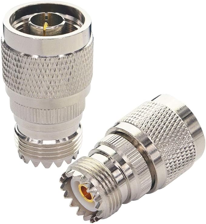 Boobrie N Male to UHF Female SO-239 Connector SO239 Jack to N-Type RF Coaxial Coax Cable Adapter for Antenna/Wireless LAN Device/WiFi/Radio/Coaxial Extension Cable Pack of 2