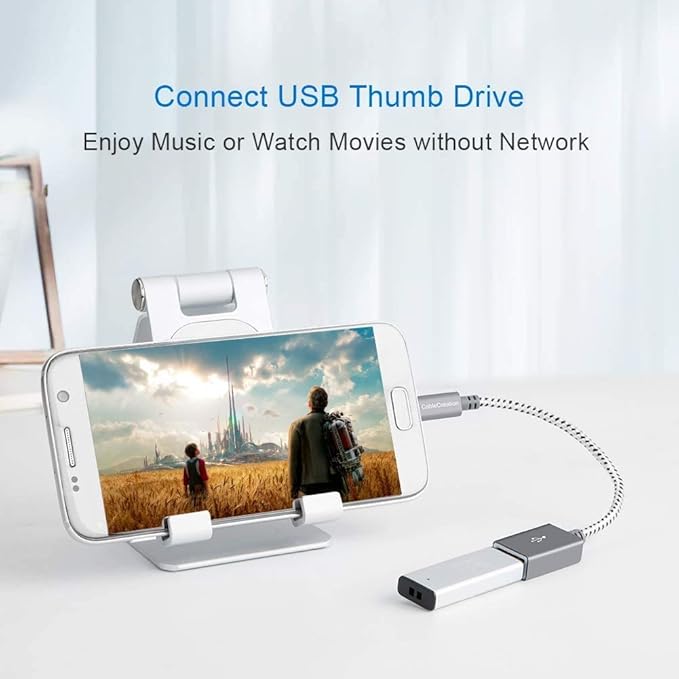 CableCreation USB to Micro USB Adapter, 0.15m, Male to Female, for Micro-B Devices, Flash Drive, Mouse, Keyboard, Game Controller, Aluminum Space Gray