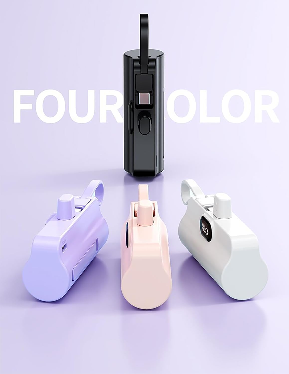 Mini Power Bank, Capsule Power Phone Charger 5500mAh, Portable Charger with Dual USB-C Ports for iPhone 15/15 Plus/15