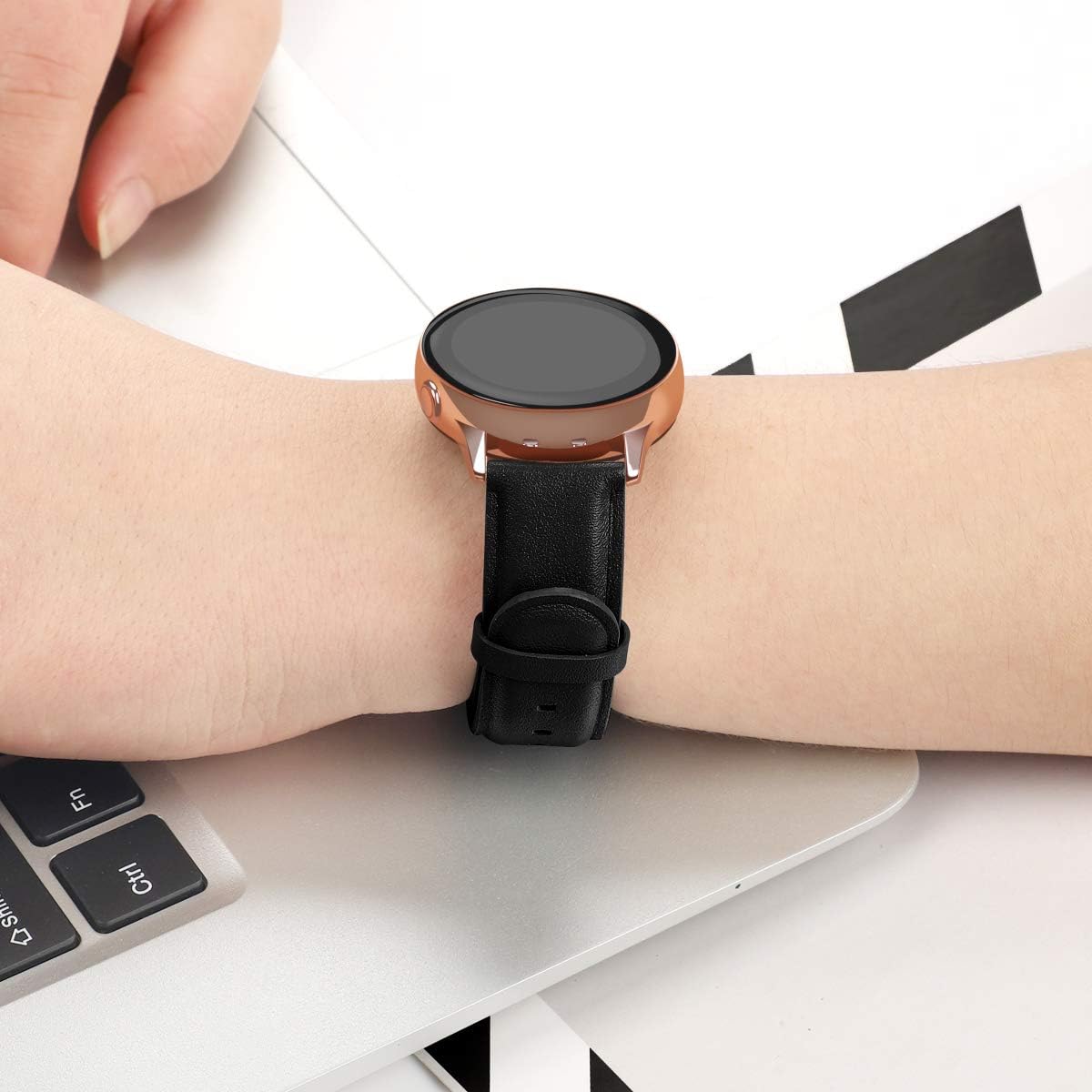 TOOBUR Smart Watch Band, Lamshaw Soft Classic Genuine Leather Replacement Strap for IDW13 1.8" Smart Watch