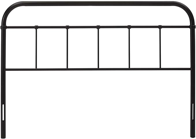 Modway Serena Rustic Farmhouse Style Steel Metal Queen Headboard Size in Brown,