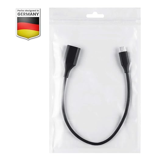 Perixx PERIPRO-403 USB Type-C Male to USB-A Female 1ft. Cable - USB2.0 Spec for Keyboard and Mouse Connection with Smartphone, Laptop, and Tablet - Black
