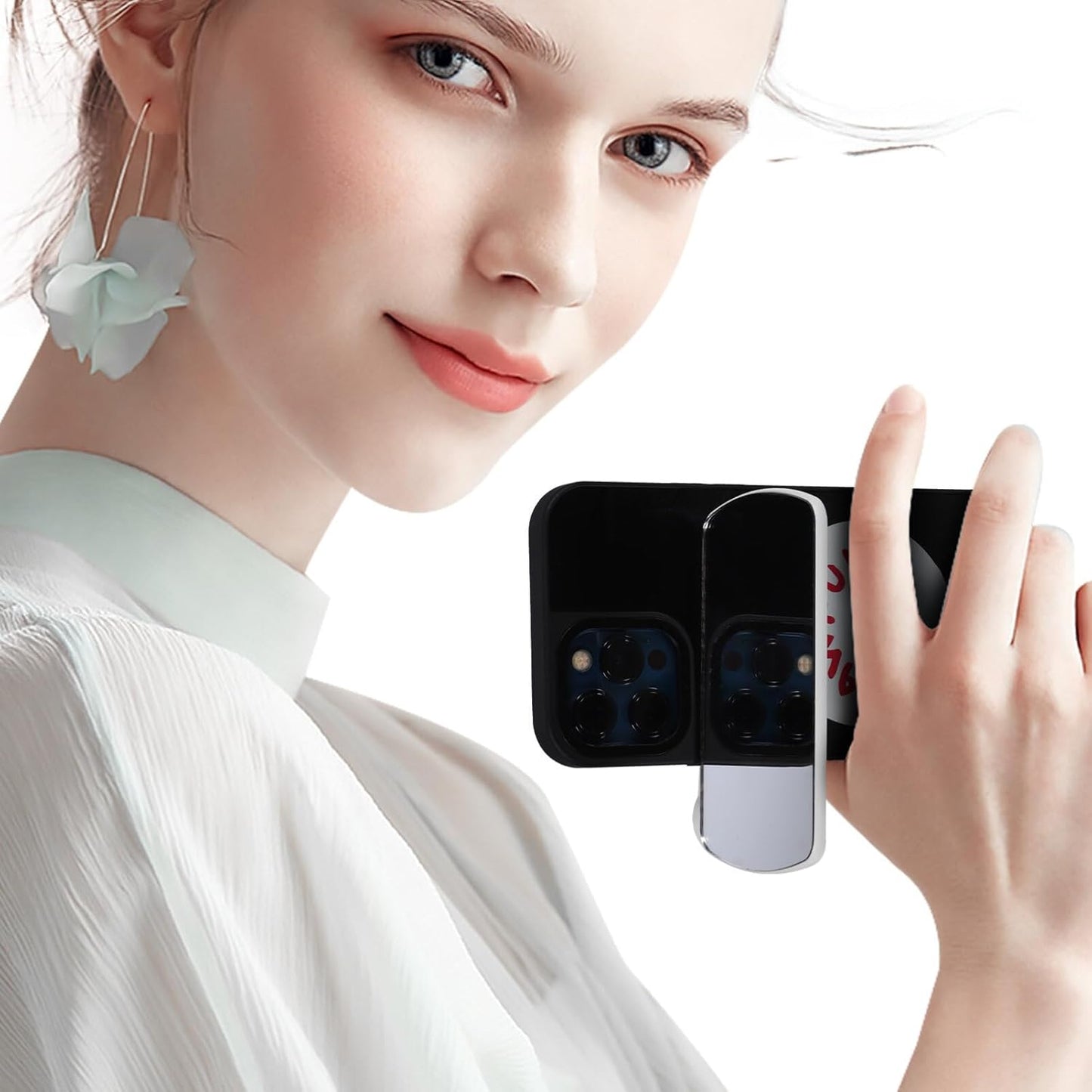 Gatuida Smartphone Camera Mirror Reflection Clip Kit, 2PCS Adjustable Phone Camera Mirror Kit for Photography