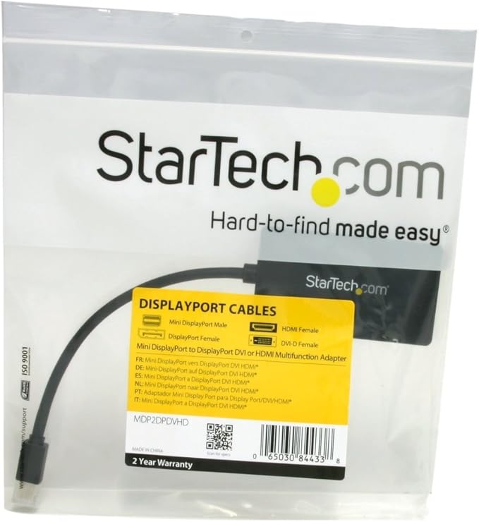 StarTech.com Travel A/V adapter - 3-in-1 Mini DisplayPort to DisplayPort DVI or HDMI converter (MDP2DPDVHD)