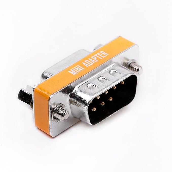 DB9 Null Modem Adapter Male to Female Slimline Data Transfer Serial Port Adapter 5 Pack
