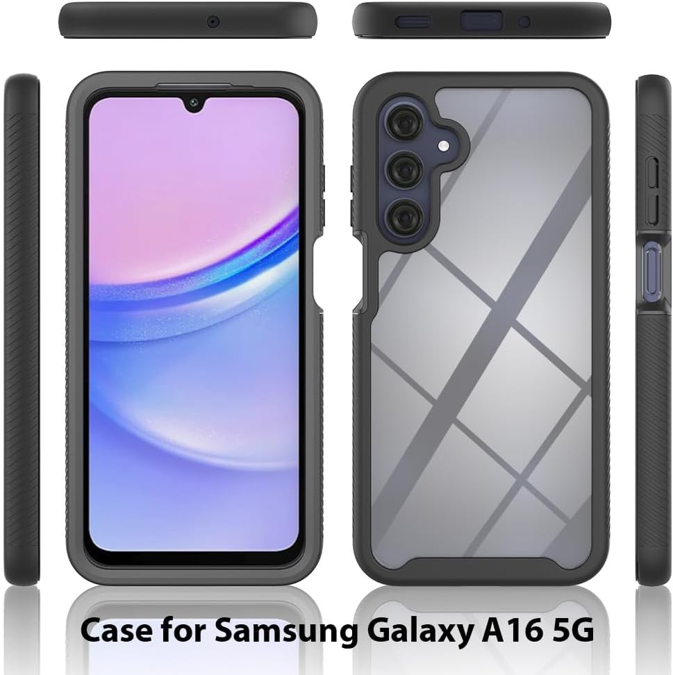 Heavy Duty Clear Case for Samsung Galaxy A16 5G - Rugged Anti-Slip Bumper, Anti-Scratch Armor Cover