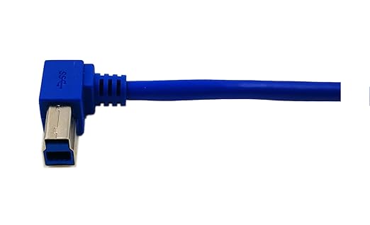 zdyCGTime 12" Panel Mount USB 3.0 A Female to Right Angled USB B Male Extension Cable with Screws(Blue)