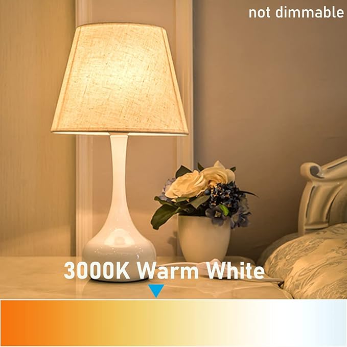 YukiHalu, A15 Appliance Light Bulb, 60W Equivalent for Range Hood/Refrigerator Light Bulb/Ceiling Fan Light, 600 Lumens 7W 120V 3000K Warm White E26 Base, Waterproof, Not Dimmable, 2-Pack