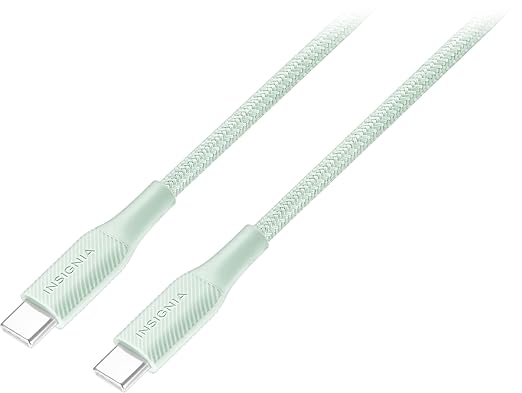 Insignia - 5' USB-C to USB-C Charge-and-Sync Cable - Green