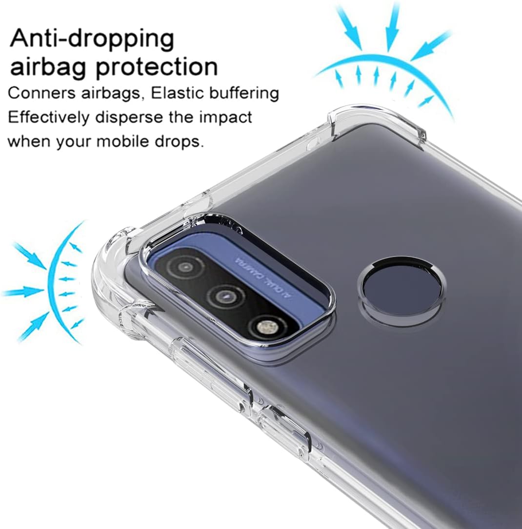 Osophter Moto G Pure Phone Case, Clear TPU with Screen Protector, Shock-Absorption Flexible Cover for Motorola G Pure