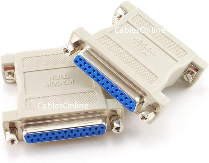 CablesOnline DB25 Null Modem Female to Female Data Transfer Adapter/Gender Changer, (2-Pack) (AD-N03-2)