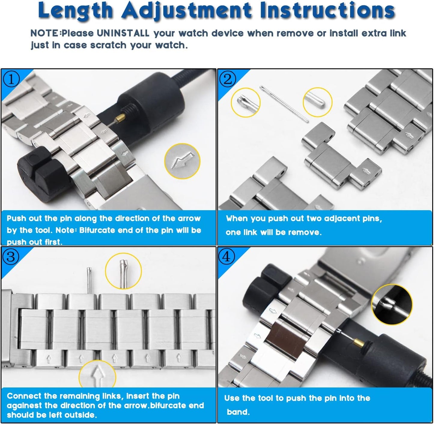 Metal Watchband for Fitbit Inspire 3, Stainless Steel Wrist Strap Bracelet Replacement for Smartwatch