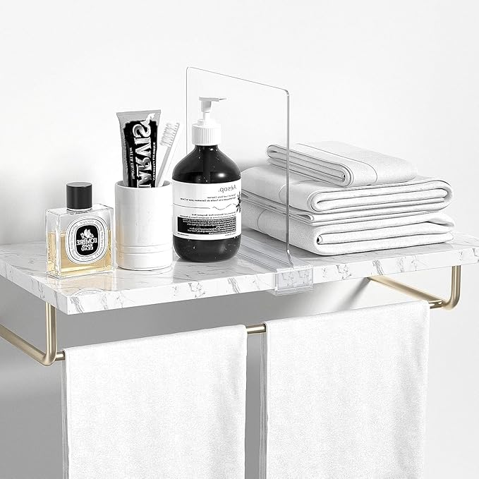 Aolloa 4 PCS Shelf Dividers for Closet Organization Acrylic Clear Closet Shelf Divider for Wooden Shelving Suitable for Wooden or Vertical Shelves Or Bedroom, Kitchen and Office