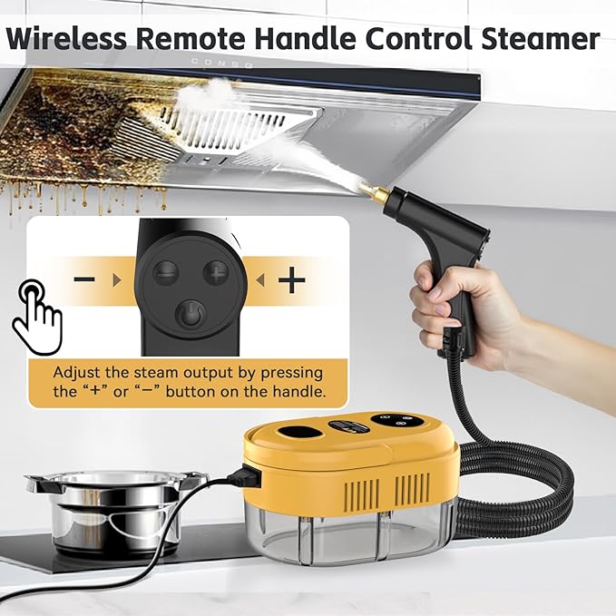 Steam Cleaner with 3-Level Adjustable Handle, 10s Fast Heat-Up, 2500W Pressurized Steamer for Home Cleaning, Handheld Steam Cleaner for Grout, Tile, Couch, Car, Grease, 41oz Tank