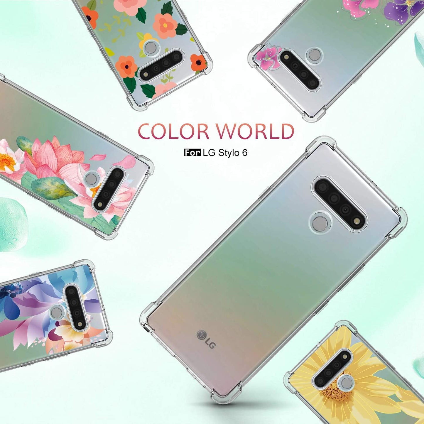 Osophter Clear Transparent Case for LG Stylo 6, Reinforced Corners, TPU Shock-Absorption Flexible Cover.
