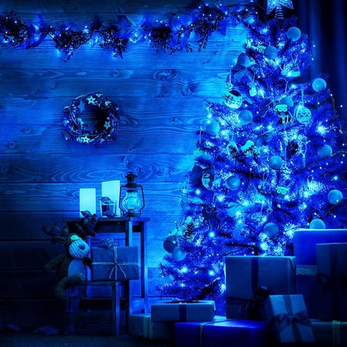 Olafus 16 Pack Blue Fairy Lights Battery Operated, IP68 Waterproof Mini String Light, 7ft Small LED Bottle Light for Wedding Vase Centerpieces Table Decorations Christmas Indoor Party Jars Gift