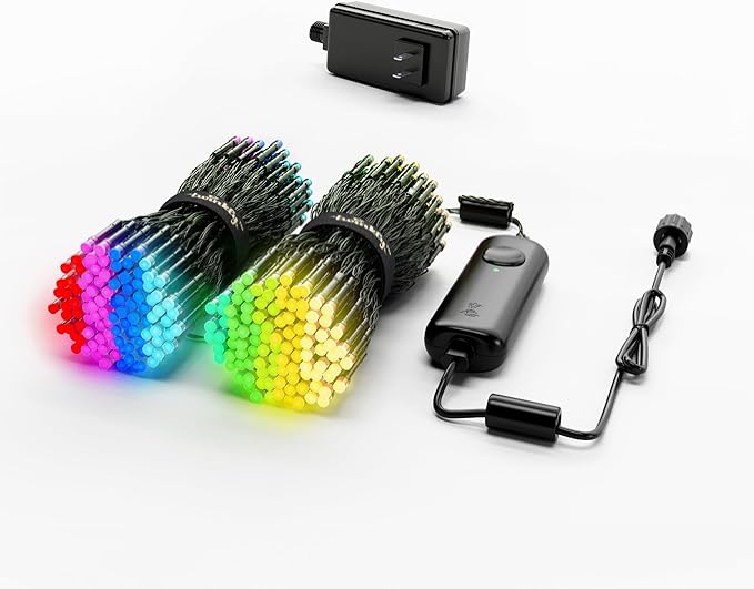 Twinkly App-Controlled 105ft Smart String LED Lights with 400 RGB+W LEDs- WiFi & Bluetooth Connectivity, Sync with Music, Indoor/Outdoor Use (IP44), Compatible with Google Assistant & Amazon Alexa