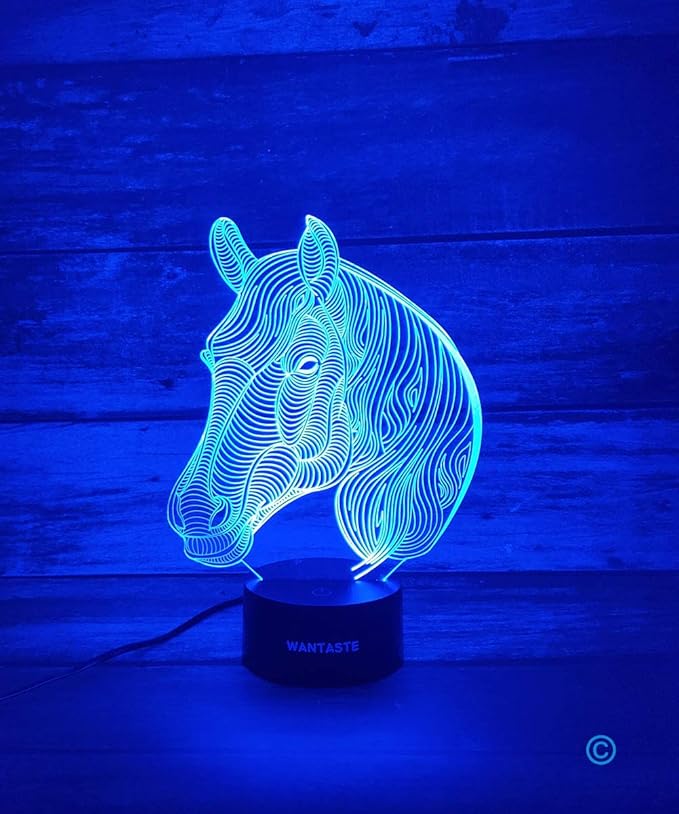 Horse 3D Decor Lamp Gifts for Boys Girls Room, Night Light Toys with Remote, Bedside Nightlight for Kids Baby