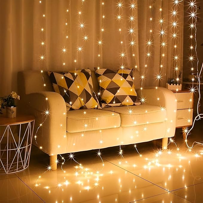 Moobibear 33Ft 100LED Plug-in Waterproof Fairy String Lights with 8 Lighting Modes - Indoor & Outdoor Decor for Bedroom, Girl’s Room, Garden, Party, Christmas - Warm White Twinkle Lights