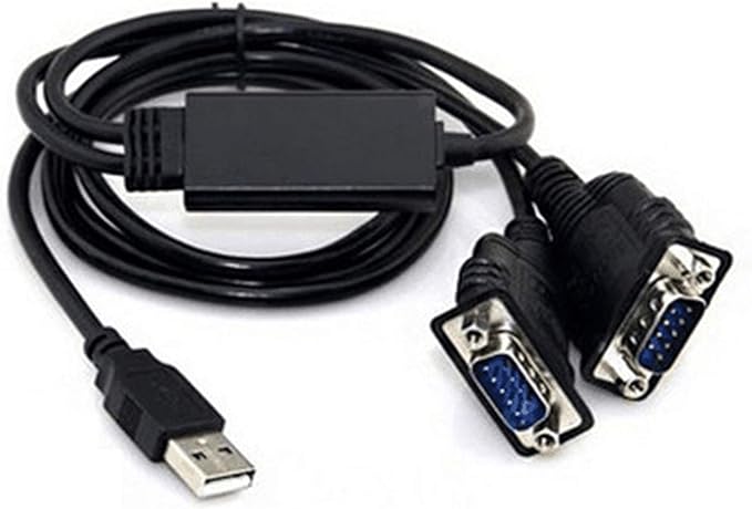 2 Port Professional FTDI CHIP USB to RS232 Serial Cable DB9 Serial Adapter Converter 9-Pin Male to Male with Hexnuts (W/Hexnuts, 2 RS232 Port)
