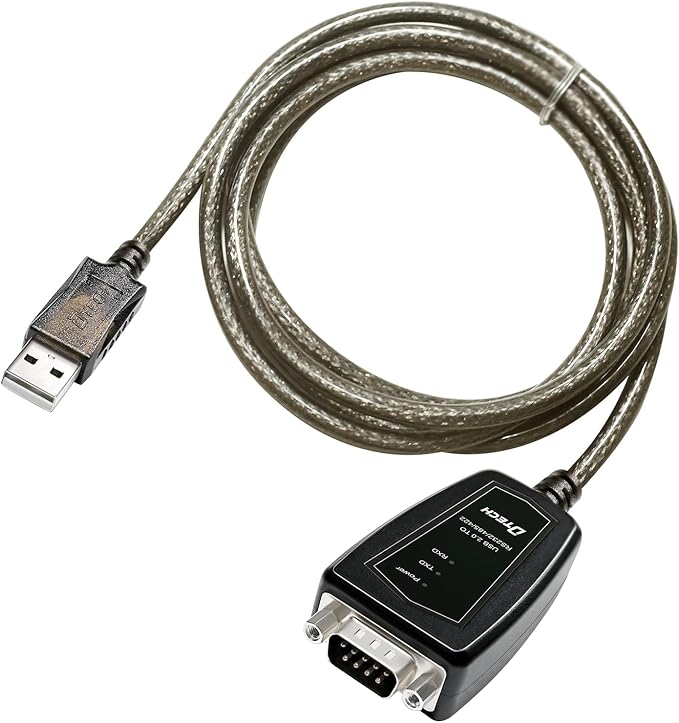 DTECH USB to Serial Adapter RS485 RS422 R232 (3 in 1 Interface) Supports DC 5V with Breakout Board LED Lights for Multi-Kind Control Devices Windows 11 10 8 7 XP Mac (5ft)