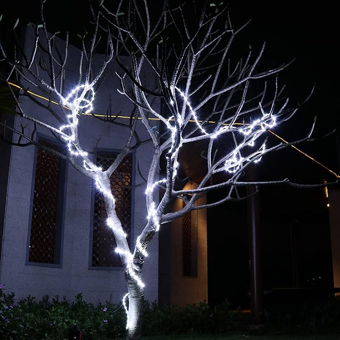Daylight Rope Lights, 16.4ft Flexible Waterproof LED Strip Light, Nature White, Indoor Outdoor Decorative Lighting for Home Christmas Holiday Garden Patio Party