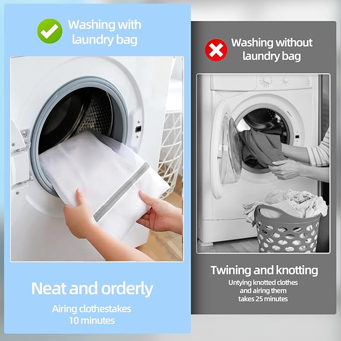 Mesh Laundry Bags, Mesh Wash Bags, Durable Mesh Structure with Strong Zipper, Suitable for Underwear, Delicate Clothes, Pants, Shoes, Socks Washing (Small Fine Mesh, Small 12 * 16inch*4pcs)