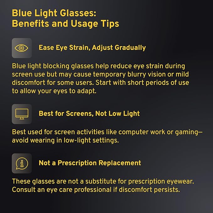livho High Tech Blue Light Glasses - Advanced Blue Light Blocking Computer Glasses - Screen Fatigue & UV Protection