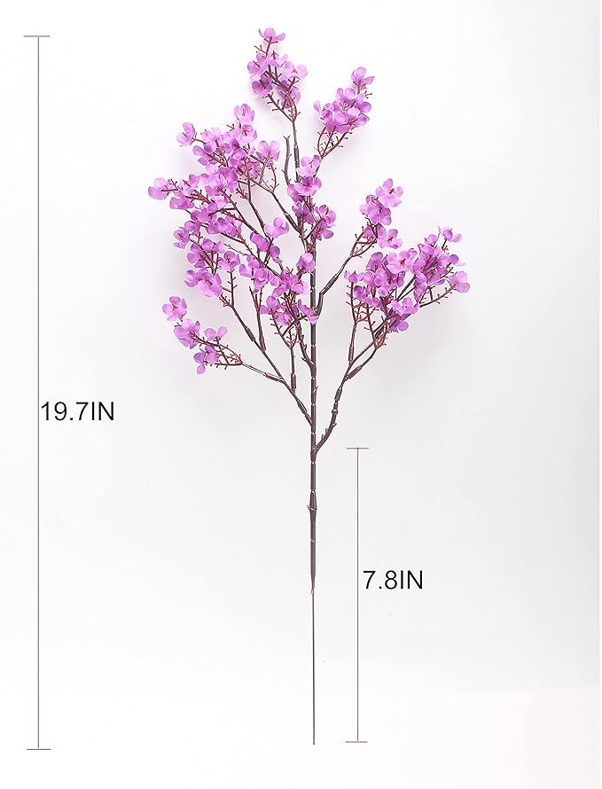 JAKY-Global Babys Breath Fabric Cloth Artificial Flowers 12 Bundle European Fake Silk Plants Decor Wedding Party Decoration Bouquets Real Touch DIY Home Garden(Purple 12Bundles)