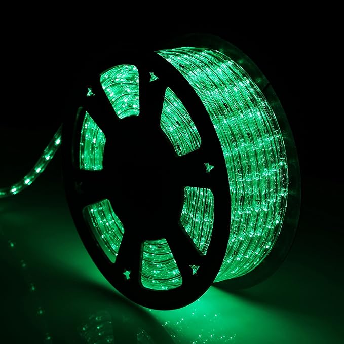 100Ft Blue LED Rope Lights, Outdoor String Lights Waterproof Decorative Lighting for Indoor/Outdoor, Camper Lights for Outside, Deck, Patio, Eaves, Backyards Garden, Christmas Decorations