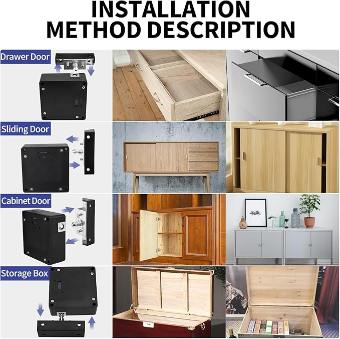 RFID Cabinet Lock, 2 Pack RFID Drawer Electronic Locks Support Phone NFC Unlocking for Locking Wooden Hidden Medicine Knife Liquors Cabinet Drawer to Prevent Theft or Children from Touching