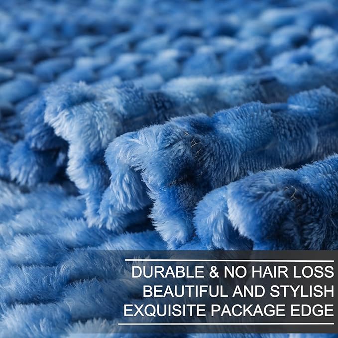 Richave Fleece Throw Blanket,Premium Lightweight Anti-Static 50x60 Inches Travel Size 3D Clouds Stylish Jacquard Throw Blanket for Couch, Cozy, Warm and Lightweight for Winter, Tie-dye Stone Blue