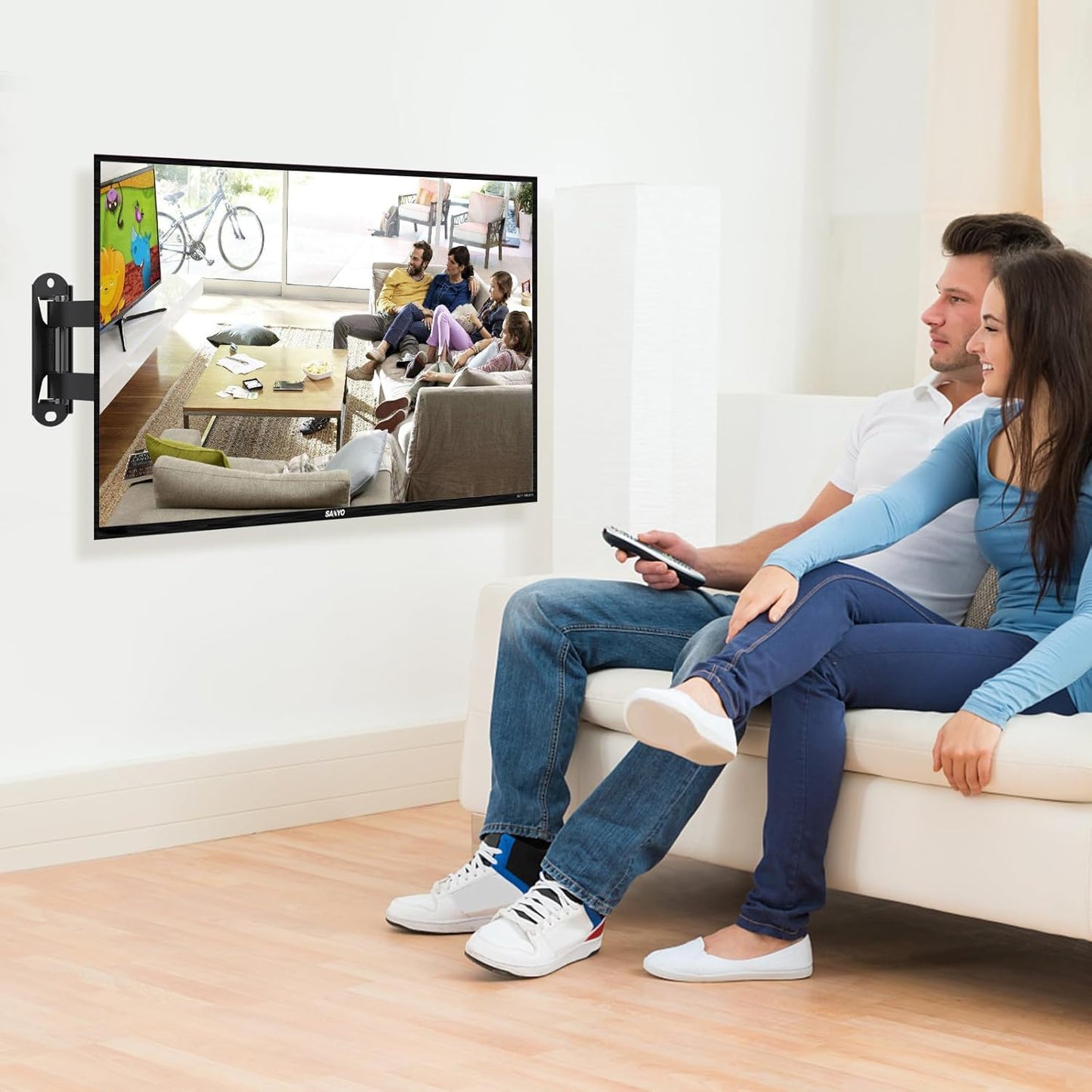 XINLEI Full Motion TV Wall Mount, Swivel Bracket with Articulating Arm for 13-42 Inch LED, LCD, Plasma TVs, Max VESA