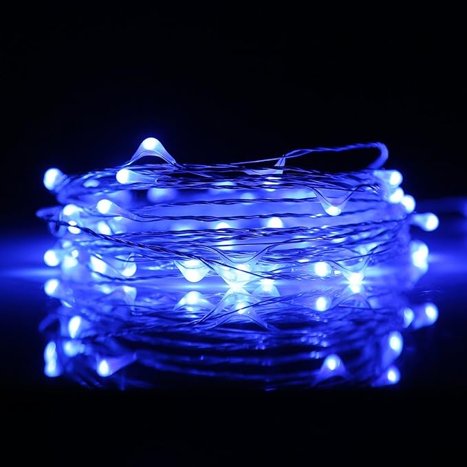 Ehome Fairy Lights, USB Operated Fairy Light Plug in 33ft 100 Led Waterproof String Lights Copper Wire Decorative String Light for Bedroom Indoor Christmas Wedding Party Patio Window (Blue)
