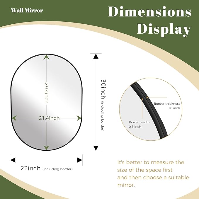 CULER Gold Bathroom Wall Mirror,20 x 30 Inch Rectangle Vanity Modern Tempered Glass Mirror for Bedroom,Living Room,Entryway
