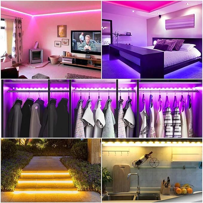 50FT Smart LED Strip Lights, Sync to Music with 40 Key Remote Controller,Lighting Strips with App Control LED Lights for Bedroom,Christmas Lights decration (Multi-Colored, 50FT)