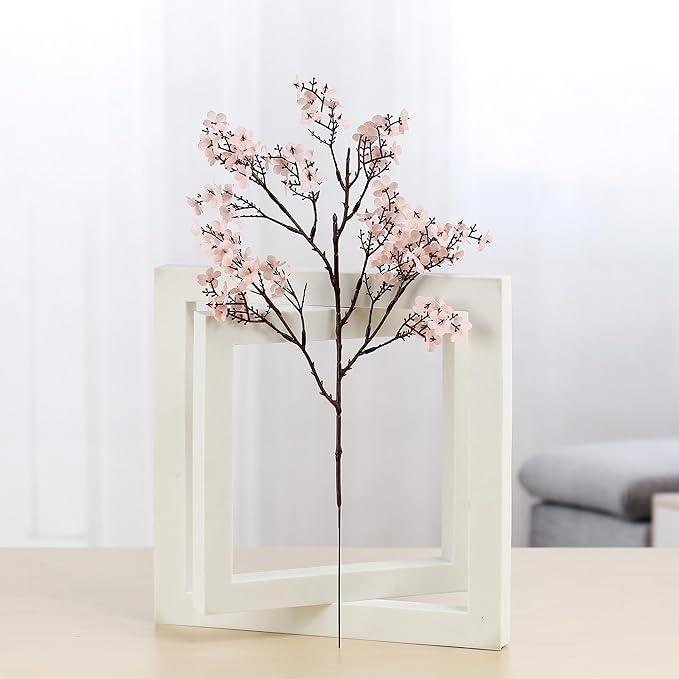JAKY-Global Babys Breath Fabric Cloth Artificial Flowers 6 Bundle European Fake Silk Plants Decor Wedding Party Decoration Bouquets Real Touch DIY Home Garden (Autumn Pink-6pcs)
