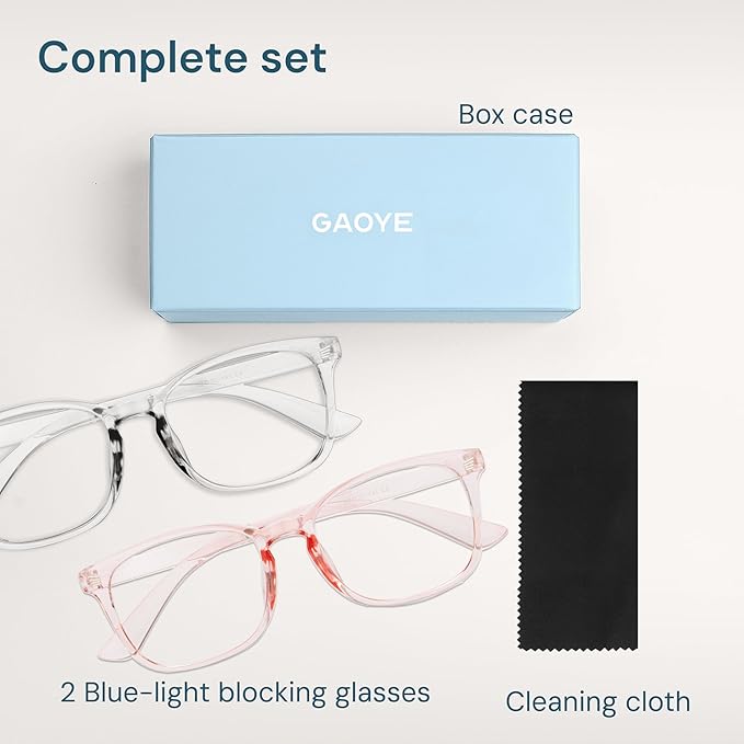 Gaoye Blue Light Glasses for Men - Blocking Square Eyeglasses, Anti UV Ray Computer Gaming Glasses Blue Blockers for Women
