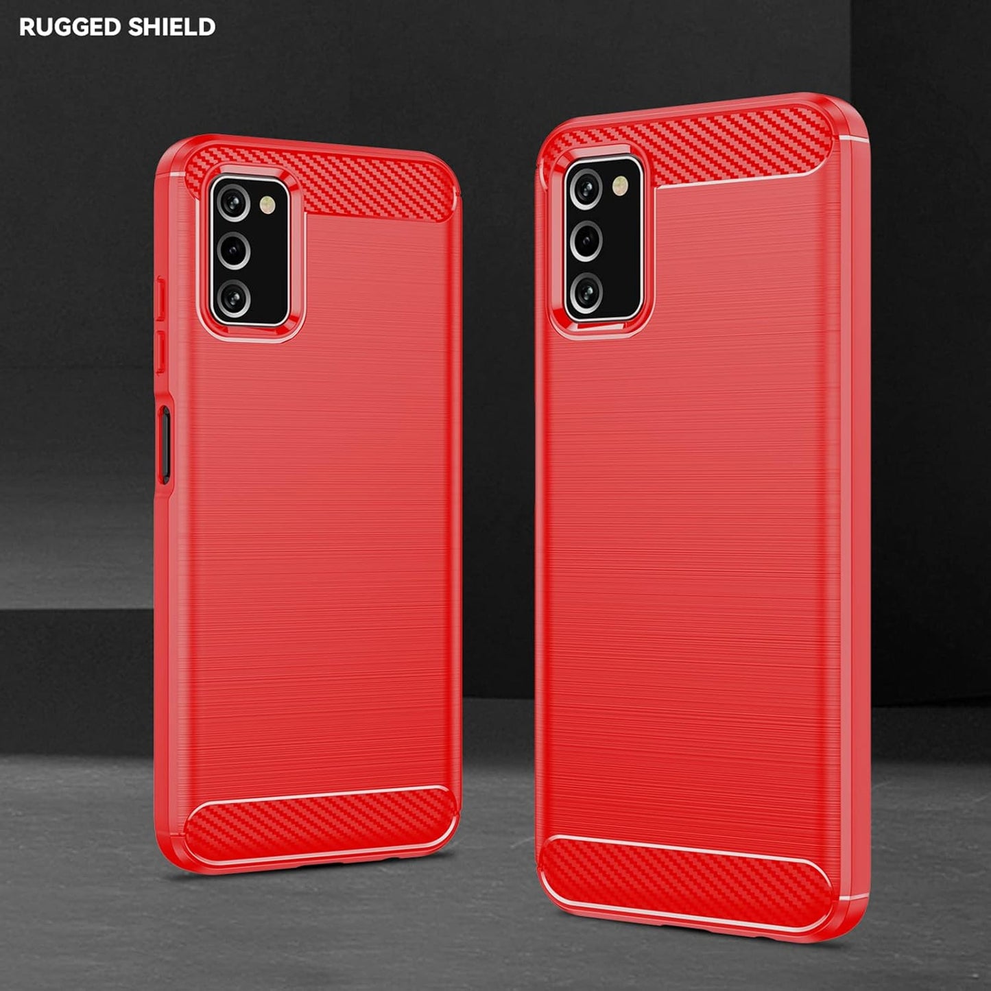Samsung A03S Case with HD Screen Protector, Fashion Shock-Absorption Flexible TPU Bumper Soft Rubber Case, Red