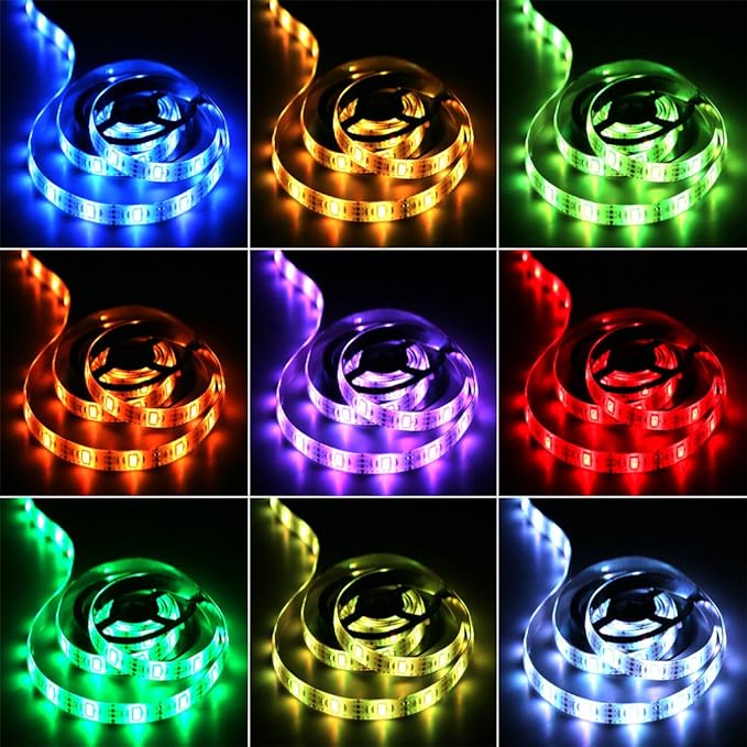 6.56 feet Battery Powered LED Strip Lights, DIY Indoor and Outdoor Decoration, Waterproof, 24 Keys Remote, 2 Pack