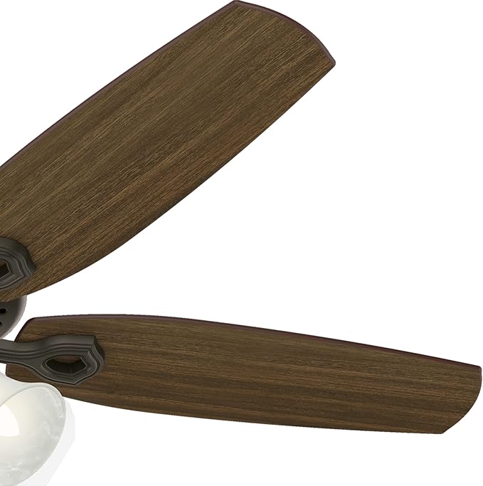 Hunter 52 inch Indoor Ceiling Fan with LED Lights - Bronze Ceiling Fan with Pull Chain, For Bedroom or Living Room, Standard Mount, No Remote, 5 Blades, Includes Bulbs - Builder Plus 53238, New Bronze