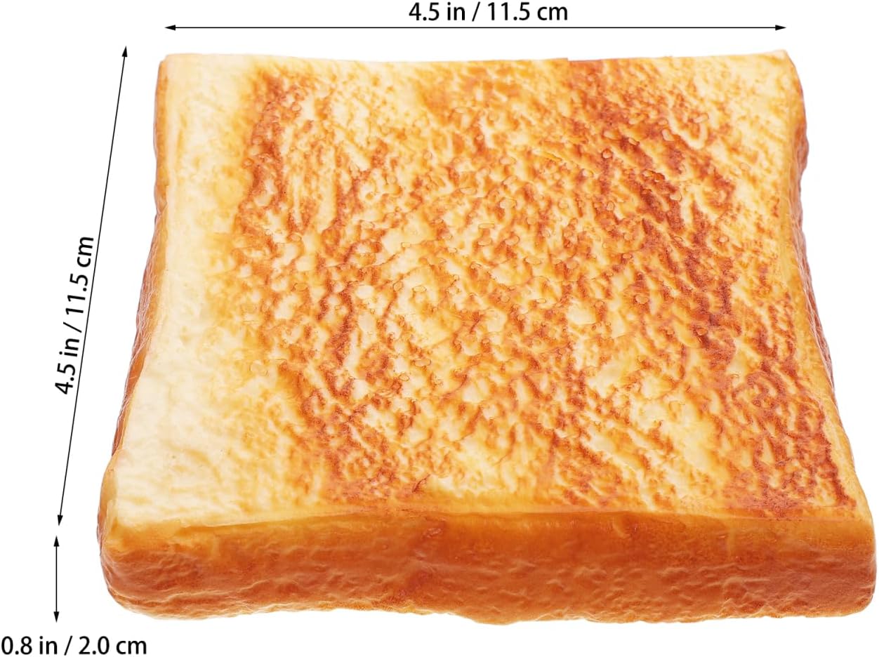 1pcs Baluue Simulation Artificial Bread Fake Toast Slice Realistic False Toast Bread Cake Food Model Bakery Display