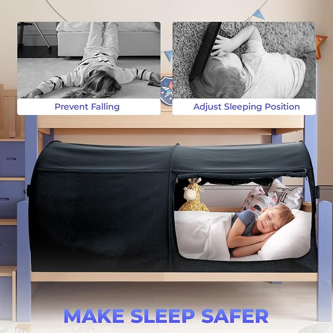 Alvantor Bed Canopy Bed Tents Dream Tents Privacy Space Twin Size Sleeping Tents Indoor Pop Up Portable Frame Curtains Breathable Grey Cottage (Mattress Not Included) Reducing Light