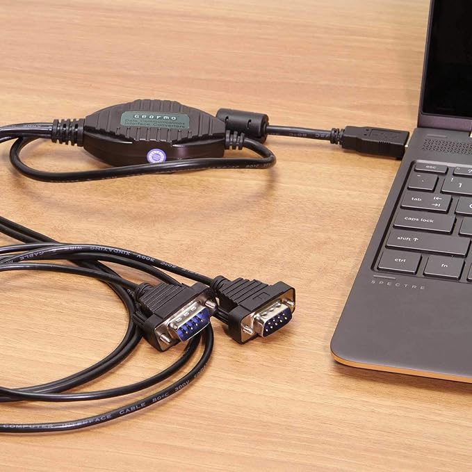 Gearmo 2 Port RS-232 Serial to USB Adapter Cable, FTDI Chipset, 5ft Length, ESD Protection, Windows/macOS/Linux Compatible