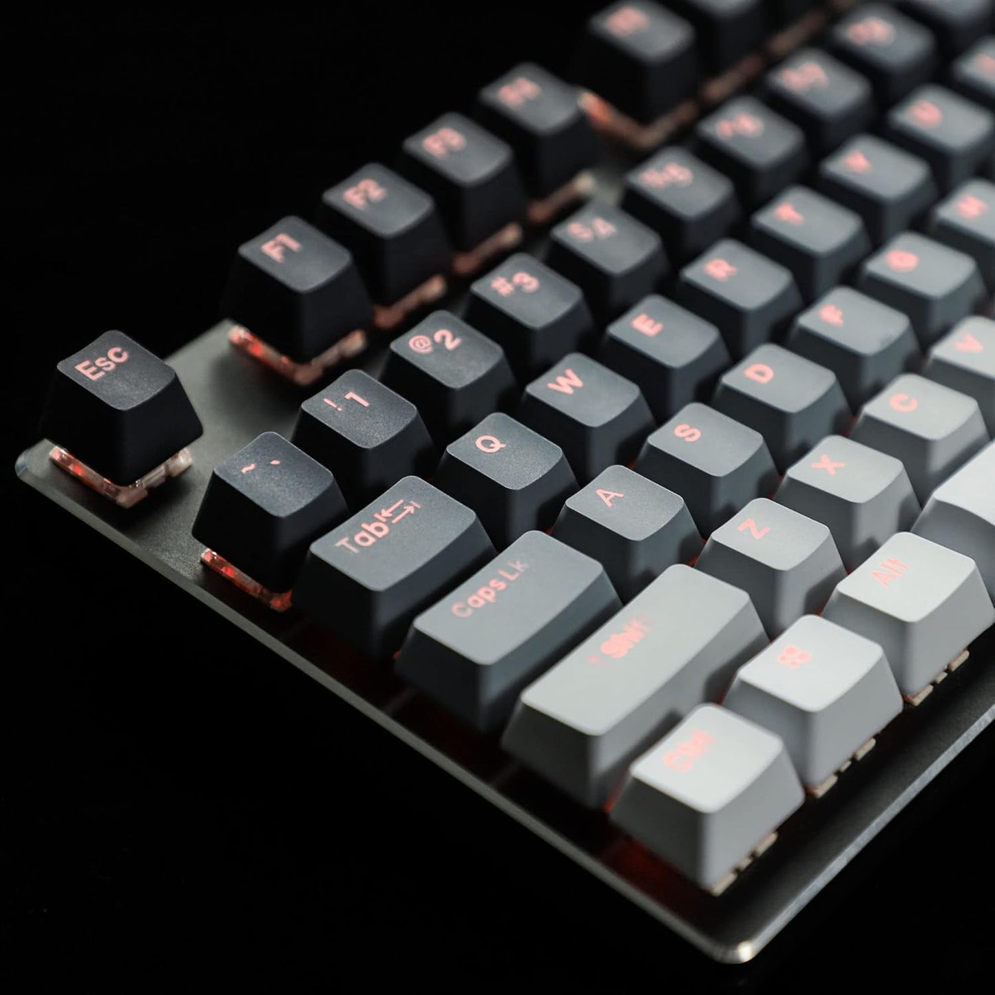 YMDK Double Shot 108 Dyed PBT Keycap Set, Rainbow Carbon Sunset Backlit for MX Switches (Polar Day)